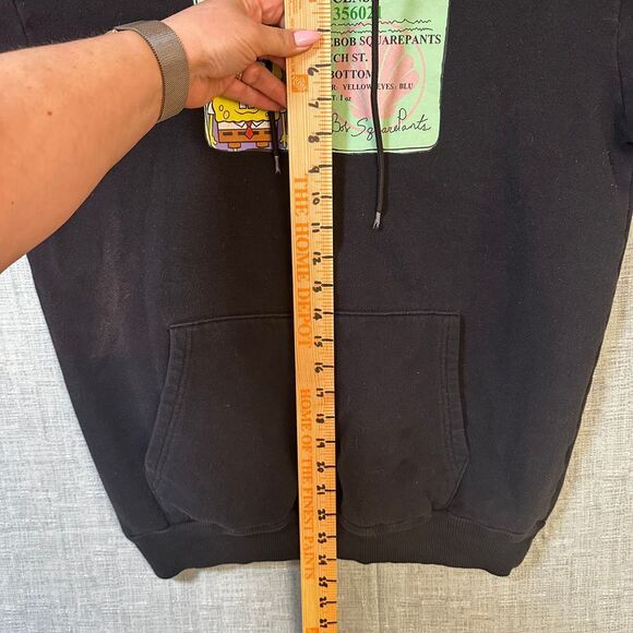 Nickelodeon Spongebob Hoodie Pullover Graphic Print Long Sleeve Black L - Picture 8 of 10